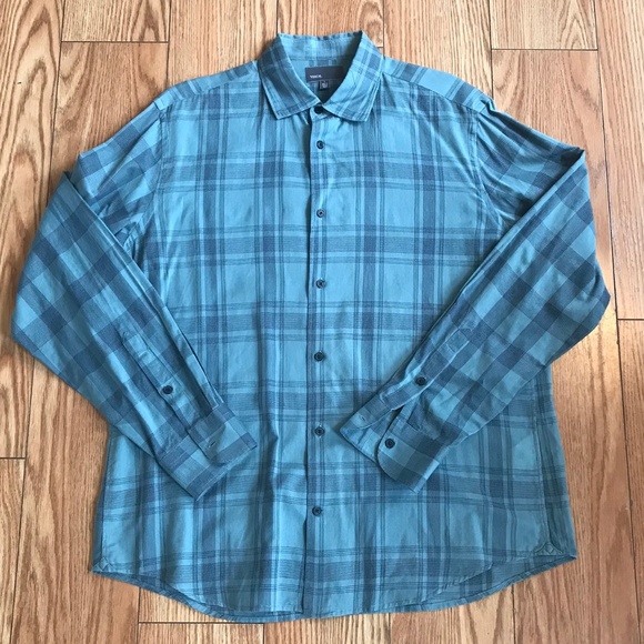 Vince Other - Vince Italian Cotton Spread Collar Plaid Shirt